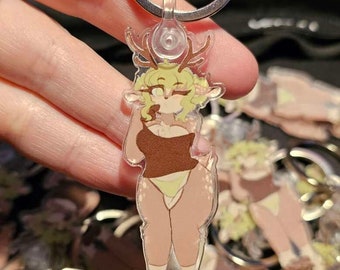 Furry Minty Deer Einseitiger Acryl Schlüsselanhänger