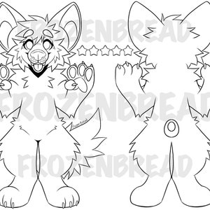 Canine Furry Base - P2U Art - Fursona Reference Sheet