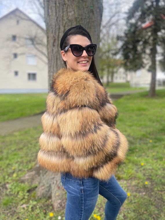 RACCOON FUR Cropped-Style Coat - image 1