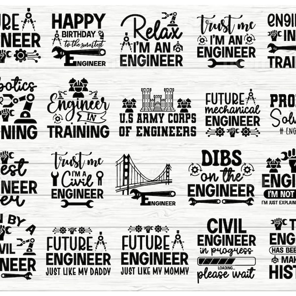Engineer SVG Bundle, Engineer Quotes SVG, Engineer Svg, Engineer Life, Cut Files For Cricut, Silhouette