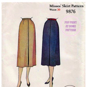 Vintage Sewing Pattern 1950&#39;s Misses Skirt Pattern Size 30 Waist - INSTANT DOWNLOAD