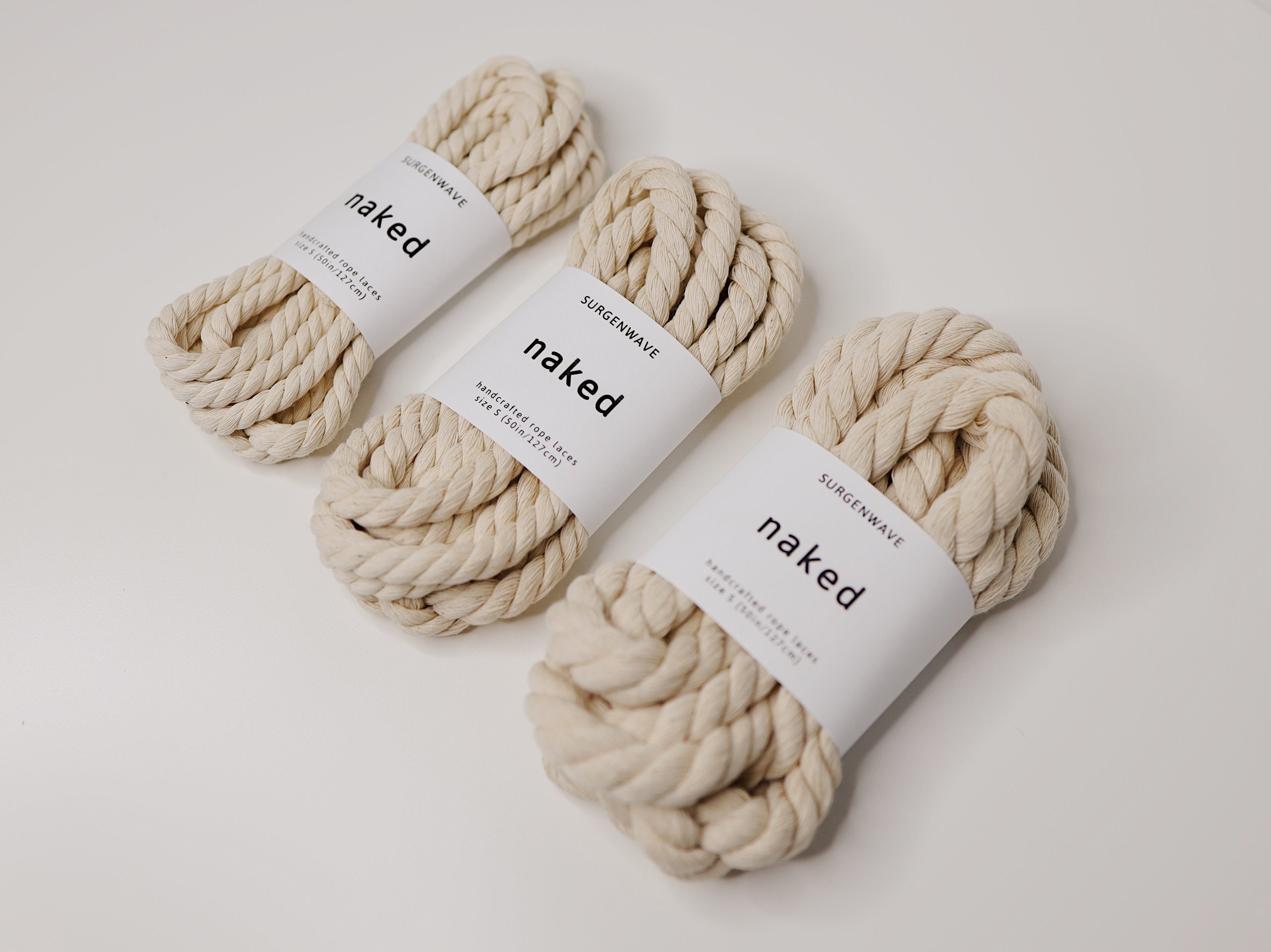 Thick Rope Shoelaces Naked Beige Color Twisted Shoelaces 6 Etsy