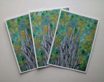 Neon Houseplants - Snake Plant fine art print