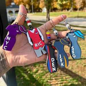 Personalized Flight Attendant & Gate Agent Keychain – 3-Letter Airport Code, Optional Name and Employee Number Engraving