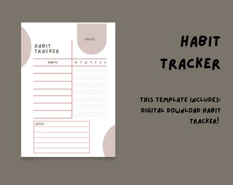Habit Tracker | Weekly Habit Tracker | Habit Planner | Digital Habit Tracker | Printable | Goal Tracker