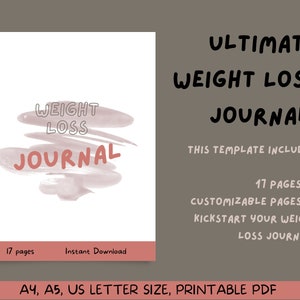 Weight Loss Tracker | Weight Loss Planner | Weight Loss Journal | Habit Tracker | Goal Planner | Meal Planner | Workout Planner |