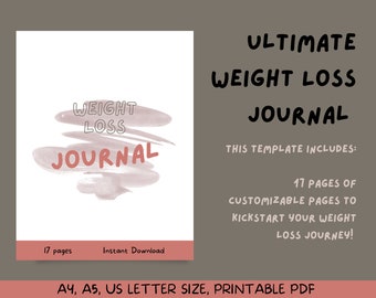 Weight Loss Tracker | Weight Loss Planner | Weight Loss Journal | Habit Tracker | Goal Planner | Meal Planner | Workout Planner |
