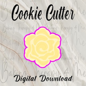 Digital Download Flower 3 Cookie Cutter | Fondant or Clay Cutter | STL File, 3D Printing | Flower Cutter | Baking Supply Download, 4 sizes