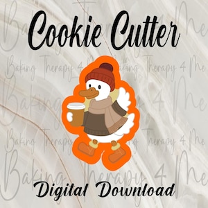 Pobierz cyfrową foremkę do ciastek Fall Goose | Foremka do fondantu lub gliny | Plik STL, druk 3D | Silly Goose | Pobierz materiały do pieczenia, 4 rozmiary