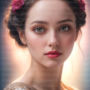 Victorian Era Art Print - Classical Portrait of a Woman Digital Download Regency Wall Art