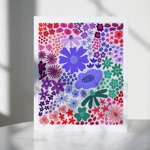 Floral Fashion Mosaic Illustration / Art for cubicle / Art for office / Art for dorm