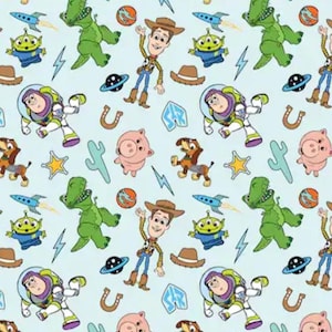 Disney Pixar Toy Story Ikoner Bomullstyg Buzz Woody Rex Alien