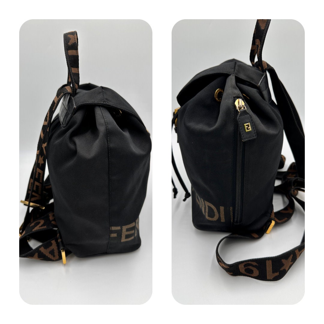 Fendi Vintage Logo Drawstring Backpack Nylon Medium - Etsy