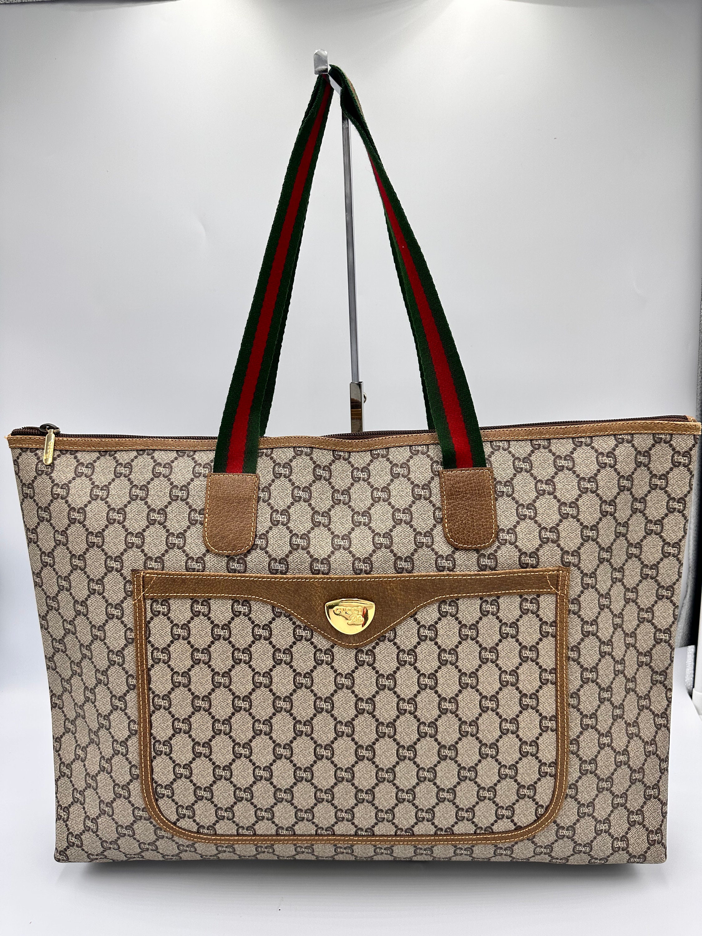 Gucci Vintage GG Plus Web Duffel Bag (SHF-18688) – LuxeDH