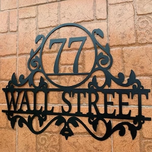 House Number Sign - Custom Metal Address House Sign, Metal Address Sign, Address Plaque, House Sign, Personalized Garden Sign,  Home Gift