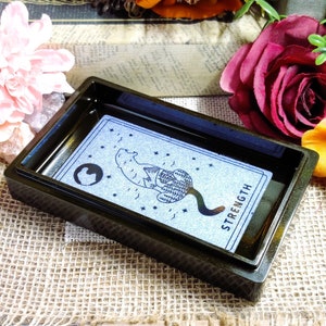 Minimalistisch opbergvak voor tarotsieraden, op Rider Waite geïnspireerde harstrinketschotel, tarotorakelheksaccessoire voor aandenkens en curiosa