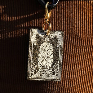 Chaveiro de tarô arcanos maiores, Rider Waite preto e dourado chaveiro de arcanos menores para bruxa secular, presentes pagãos e amantes de cartões de adivinhação