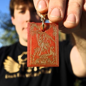 Grote Arcana Tarot Sleutelhanger, Rider Waite Geïnspireerde Sunburst Kleine Arcana Sleutelhanger Bedel voor Seculiere Heks, Heidense cadeau- en waarzeggerijkaarten minnaar