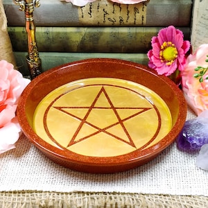 Enchanted Pentacle Altar Bowl | Wiccan Ritual & Jewelry Holder | Gothic Witchcraft Offering Dish