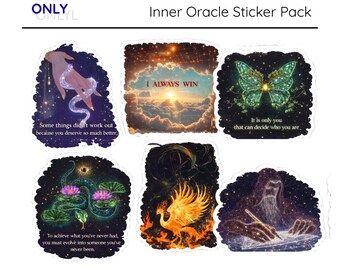 Paquete de pegatinas del Oráculo Interno: Afirmaciones espirituales, tableros de visión (descarga digital)