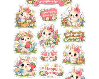 Pegatinas holográficas de primavera de Bonnie la Conejita / Paquete de flores y jardín