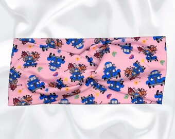 Turban Twist Headband, Yoga Headband, Nurse Headband, Hair Accessories, Gift for Mom, Gift for Nurse, Kids Headbands, Blue Truck Headband