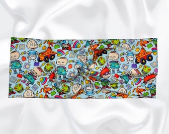 Turban Twist Headband, Retro Cartoon Print, Soft Stretchy Headband, Gift for Nurse, Healthcare Worker Headband