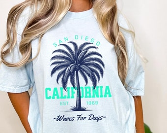 San Diego California Palm Tree Shirt - Comfort Colors Graphic Tee
