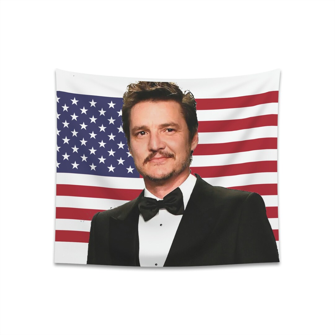Pedro Pascal American Flag Pedro Pascal Wall Tapestry - Etsy