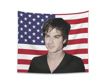 Ian Somerhalder American Flag Ian Somerhalder Merch Ian Somerhalder Gift Ian Somerhalder Pop Culture Gift for Her Funny Gift For Her