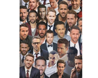 Ryan Reynolds Photo Collage Sherpa Fleece Manta I Ryan Reynolds Photo Collage Throw Manta / Ryan Reynolds Photo Collage Manta