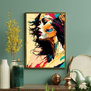 Wall art | Printable wall art | digital wall art | home wall décor | Abstract Woman Portrait | Abstract Digital art | Living Room Wall Decor