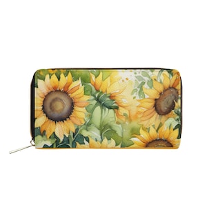 Sonnenblume, Gartenblume, Mini Geldbörse Brieftasche