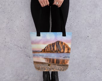 Morro Bay, Californie, Coucher de soleil, Océan, Coucher de soleil, Cartable, Sac à provisions, Sac fourre-tout, Sac de plage, Plage, Baie géographie, Joli, Océan