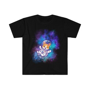 Camiseta de estilo suave unisex de astronauta Corgi galáctico del espacio exterior