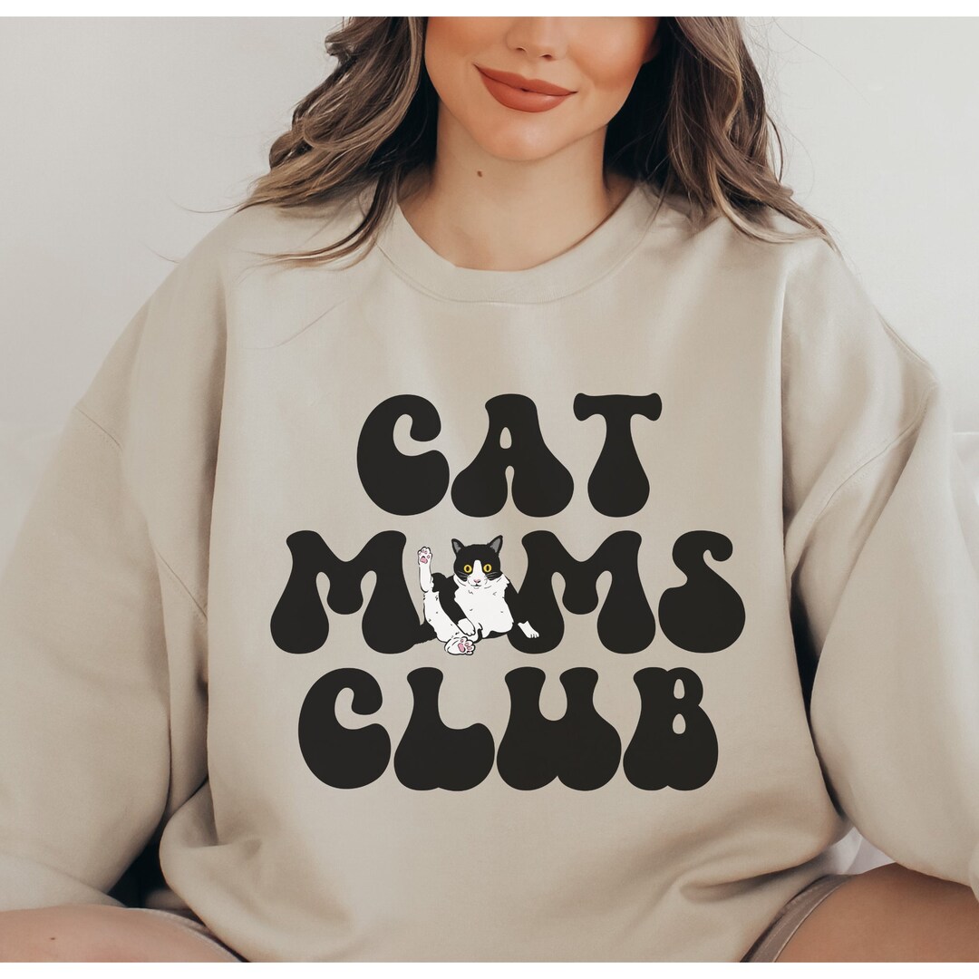 Custom Cat Breed Sweatshirt Cat Moms Club Cat Mama Etsy