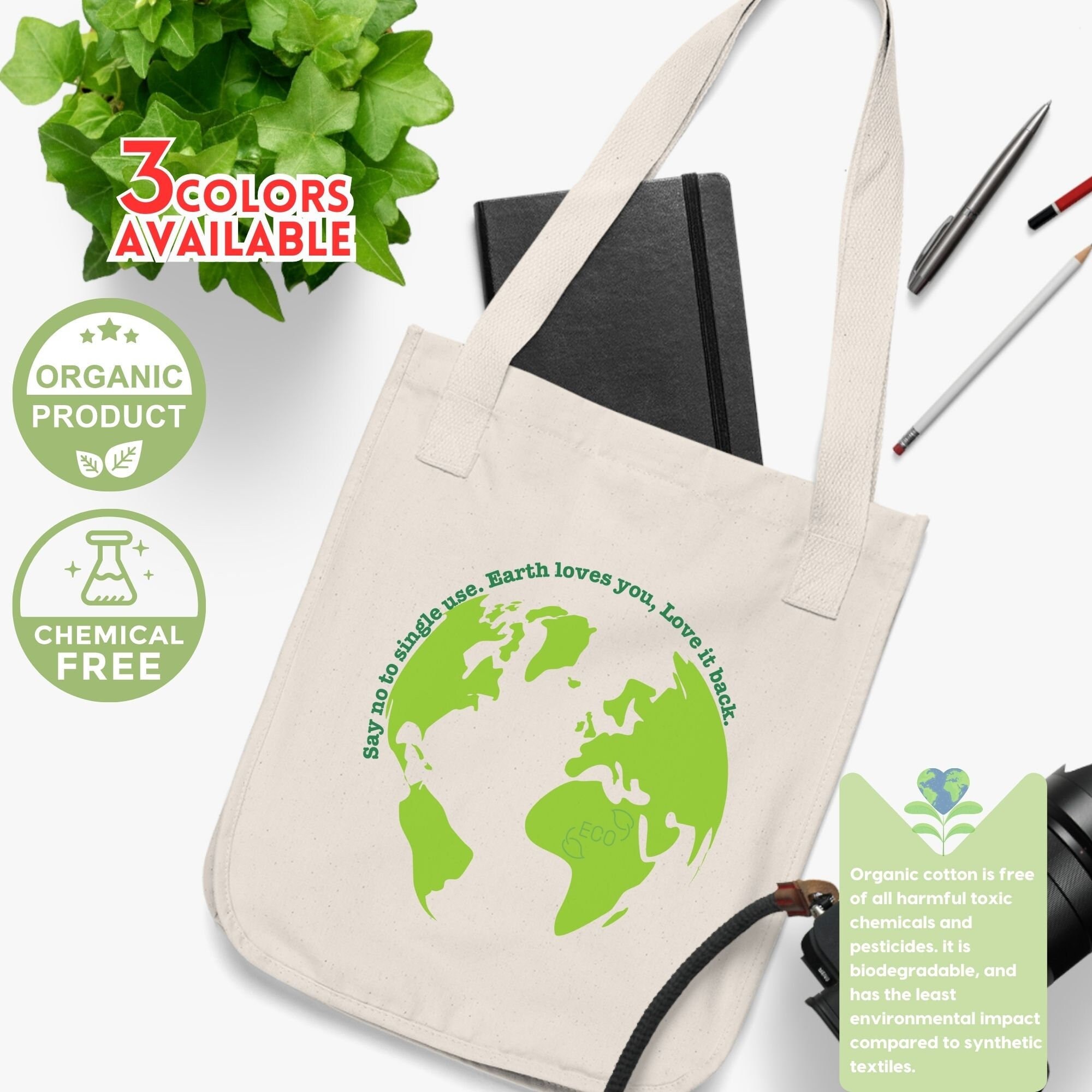 Organic Canvas Tote Bags, Organic tote bags, Chemical Free tote bags