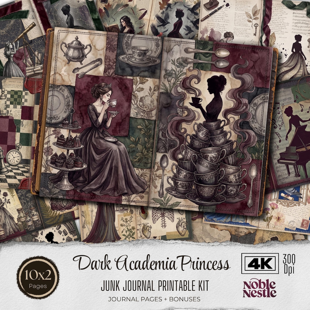 Dark Academia Princess Junk Journal Kit | Digital Download Printable ...