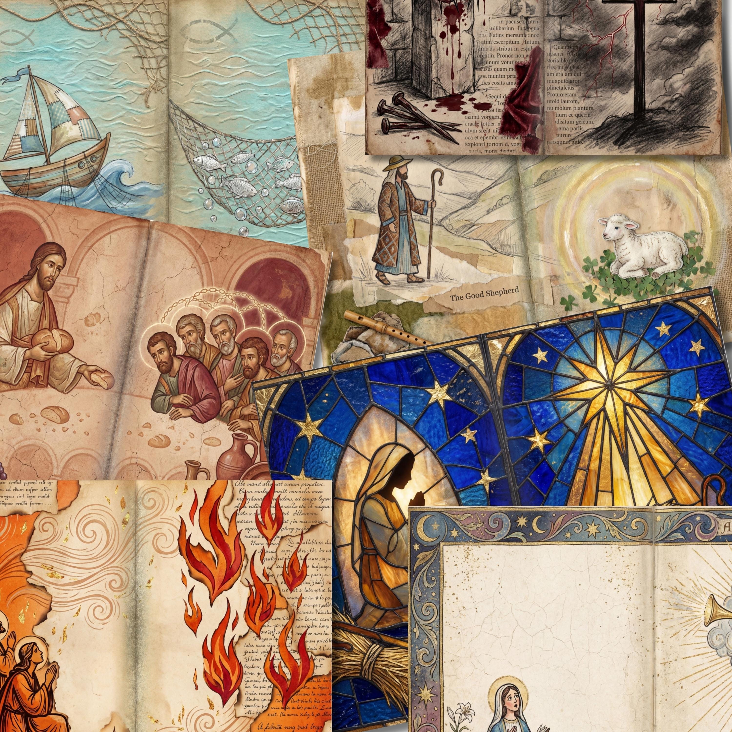 Religious Samples Christianity Junk Journal Kit | Vintage Faith Printable Ephemera Paper ...