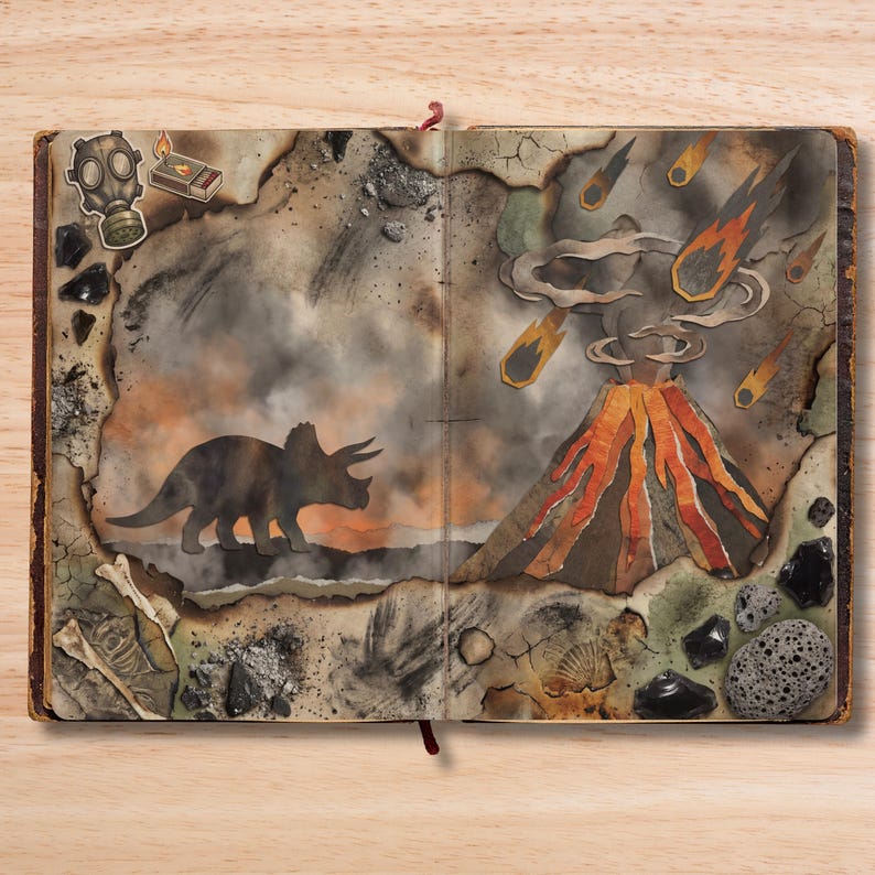 Dinosaur Junk Journal Pages | 4K Backgrounds Digital Paper Pack ...