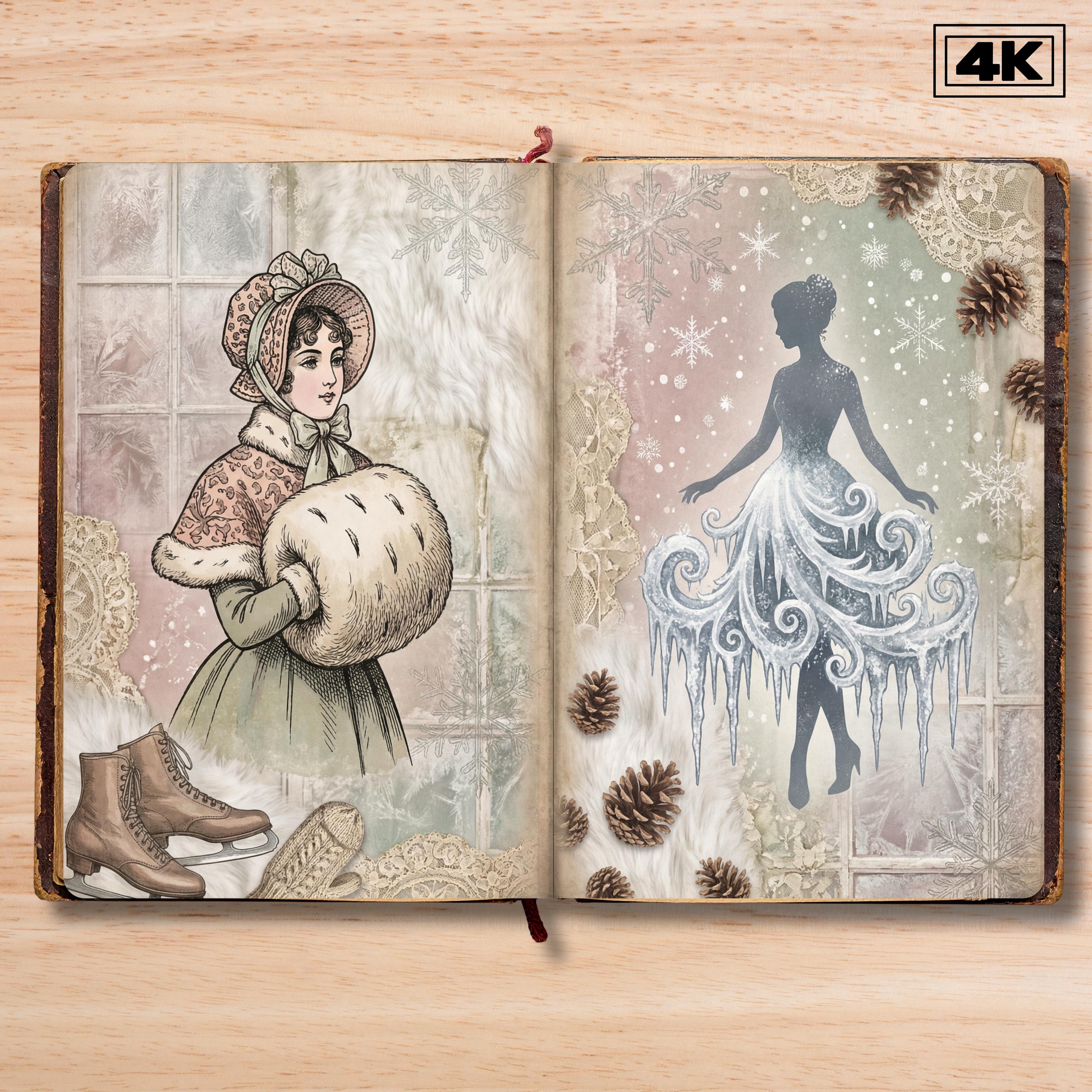 Victorian Ladies Junk Journal Pages | 4K Backgrounds Digital Paper Pack ...