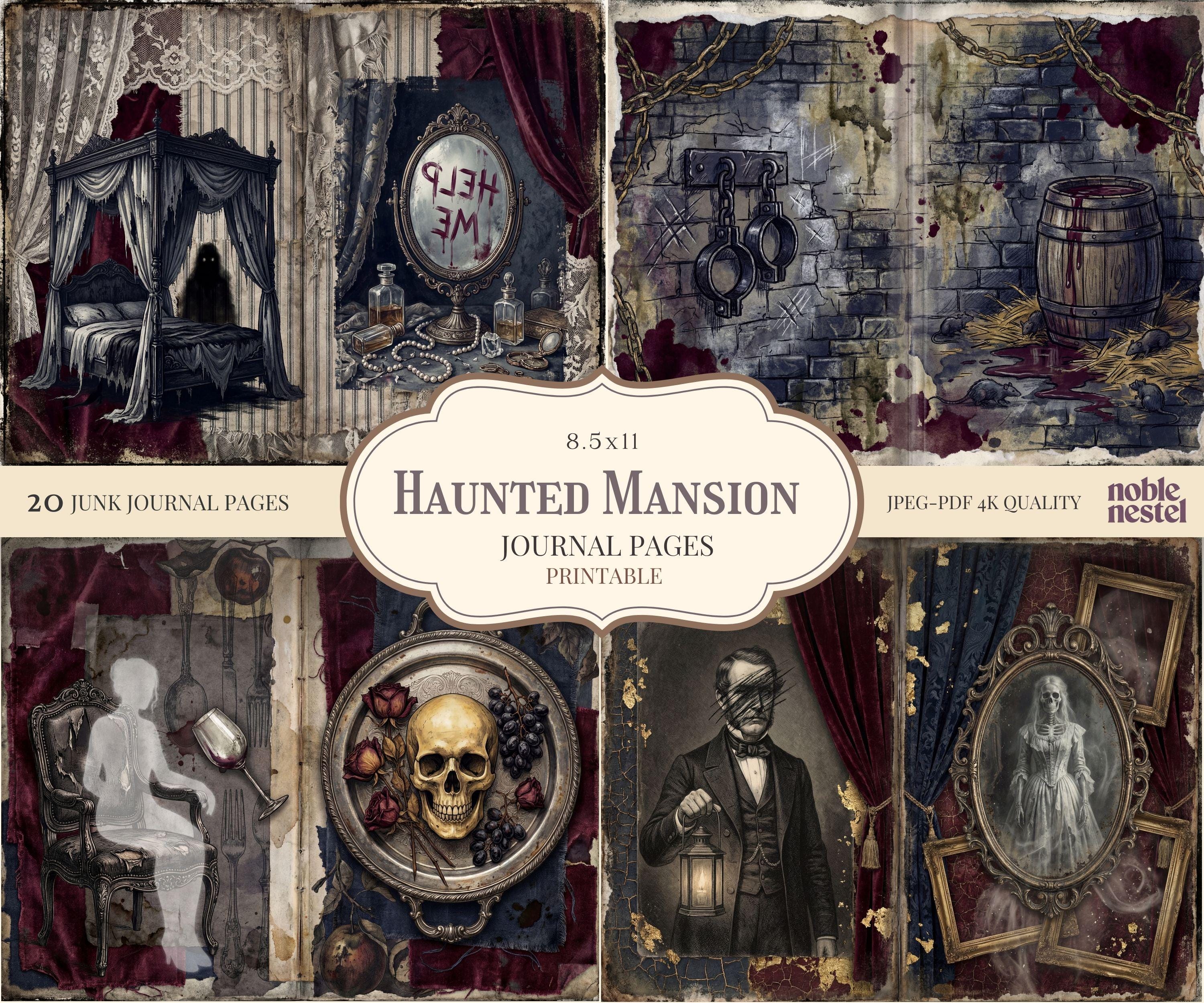 Haunted Mansion Interior Junk Journal Pages | Victorian Gothic Digital ...