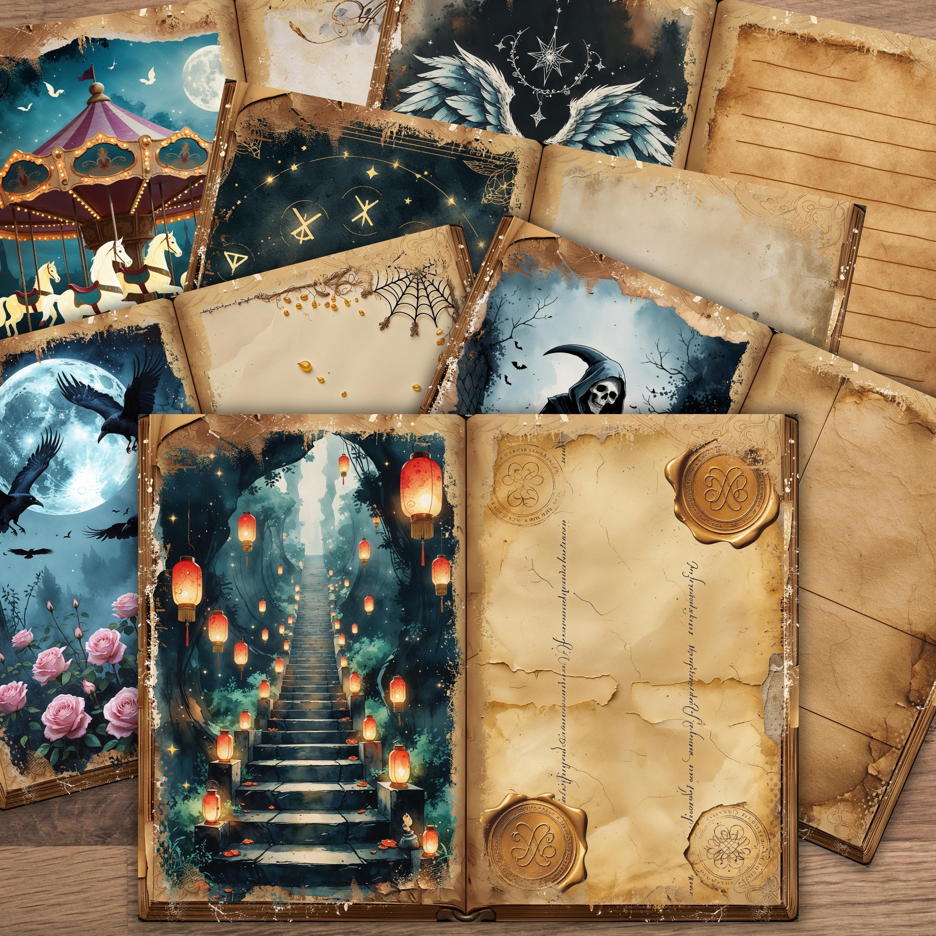 Rustic Horror Junk Journal Kit: Gothic Ephemera, Lined & Blank Pages ...
