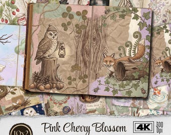 Into the Spring Woods Junk Journal Kit - Vintage Printable Ephemera | Cottagecore Digital Download - Scrapbook Paper - Nature Pages