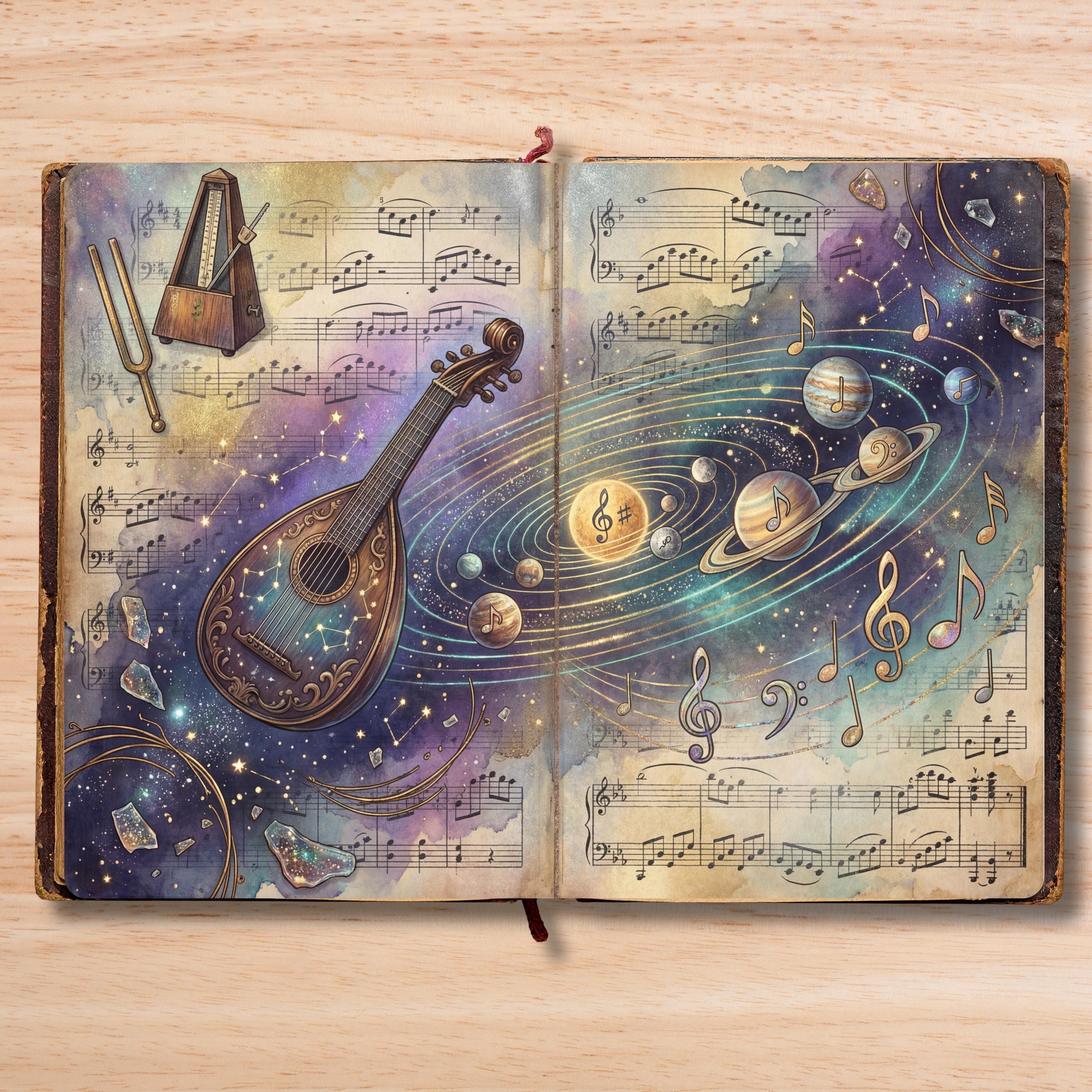 Celestial Junk Journal Paper | 4K Galaxy Scrapbook Pages (digital ...