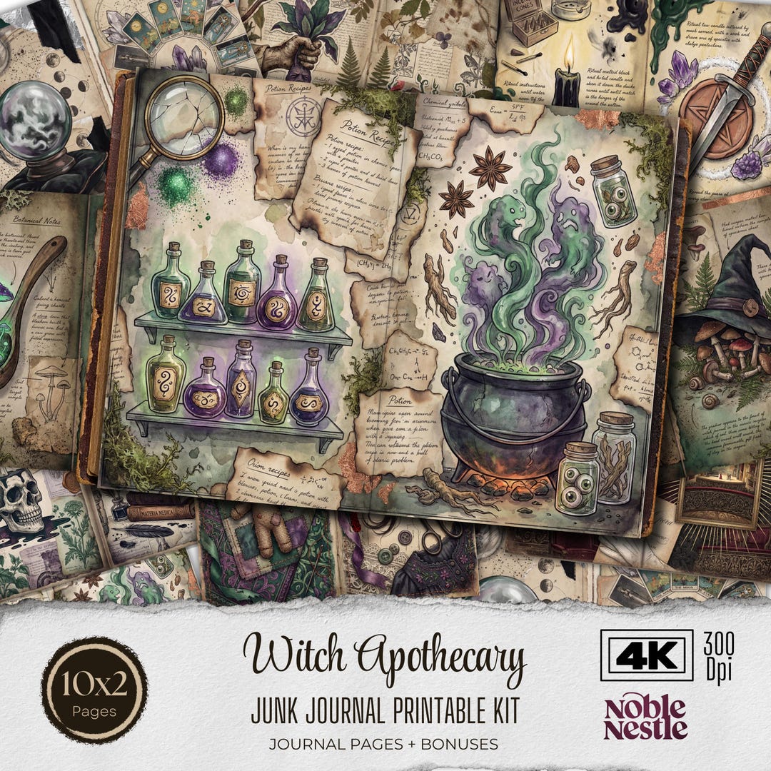 Witch Apothecary Junk Journal Kit | Digital Download Printable ...