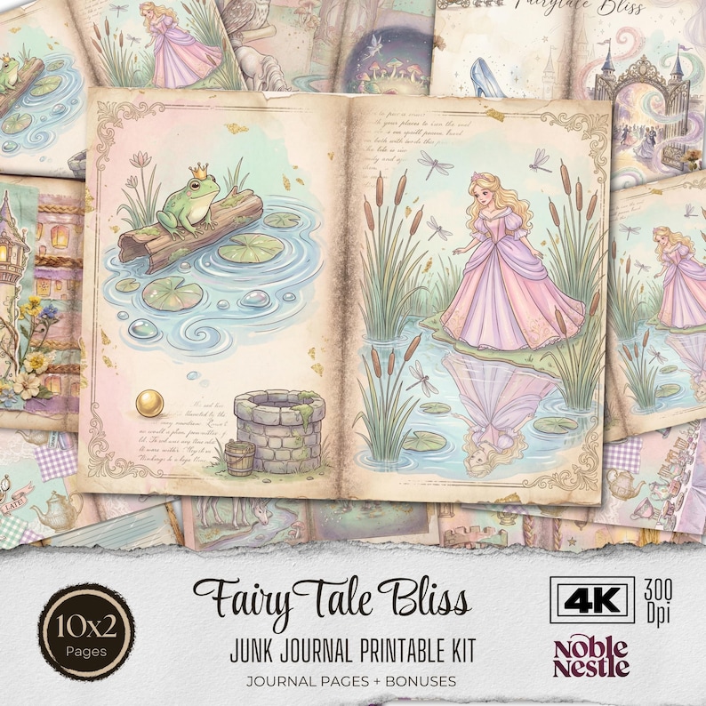 Fairytale Junk Journal Kit - Vintage Printable Scrapbook Paper ...