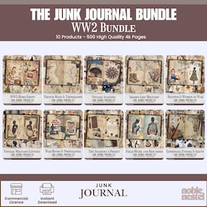 Vintage Military Junk Journal Kit |  WW2 Bundle | Letters Home, Aviation & Maps