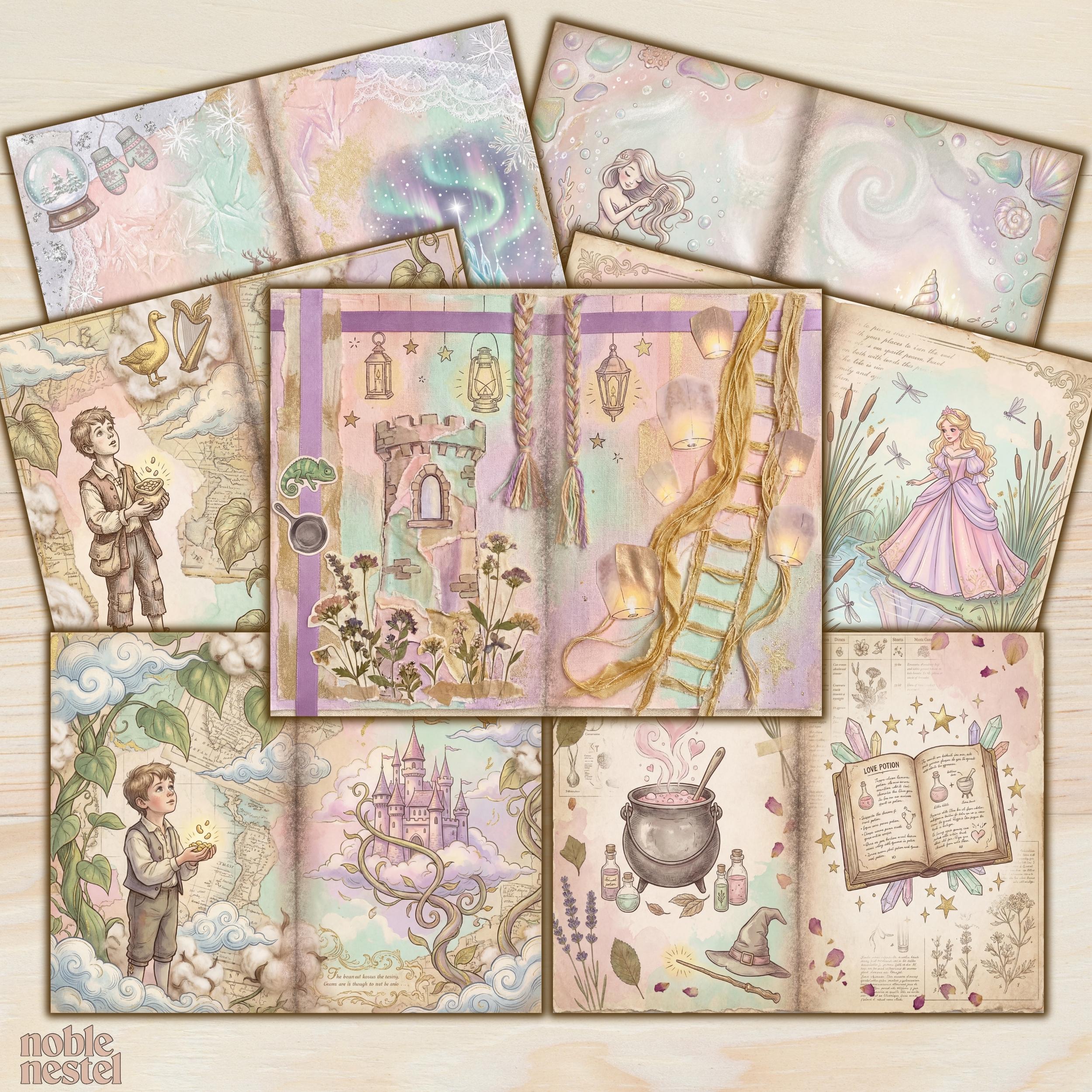 Fairytale Junk Journal Kit - Vintage Printable Scrapbook Paper ...