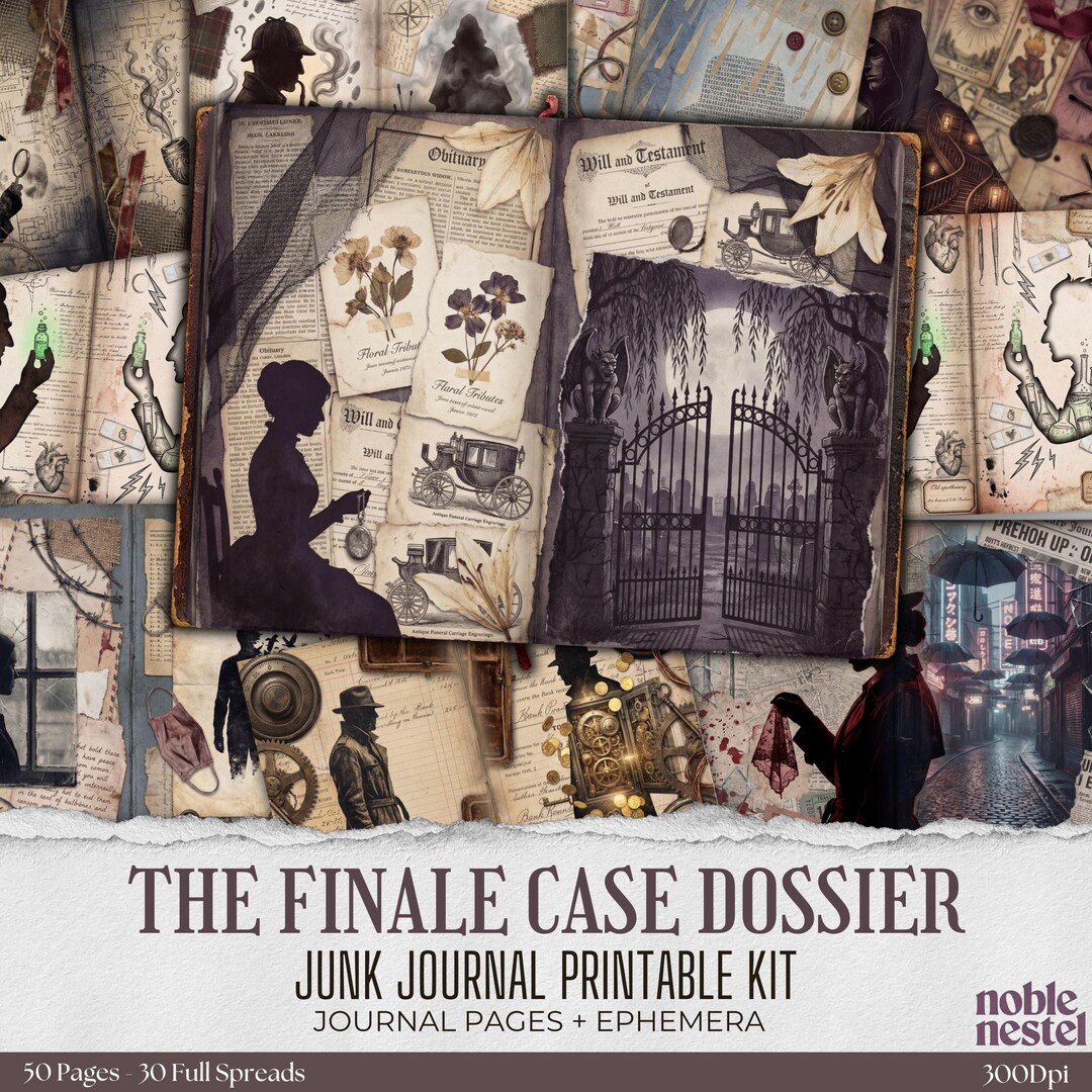The Final Case Dossier Junk Journal Kit | Printable Ephemera | Fussy ...